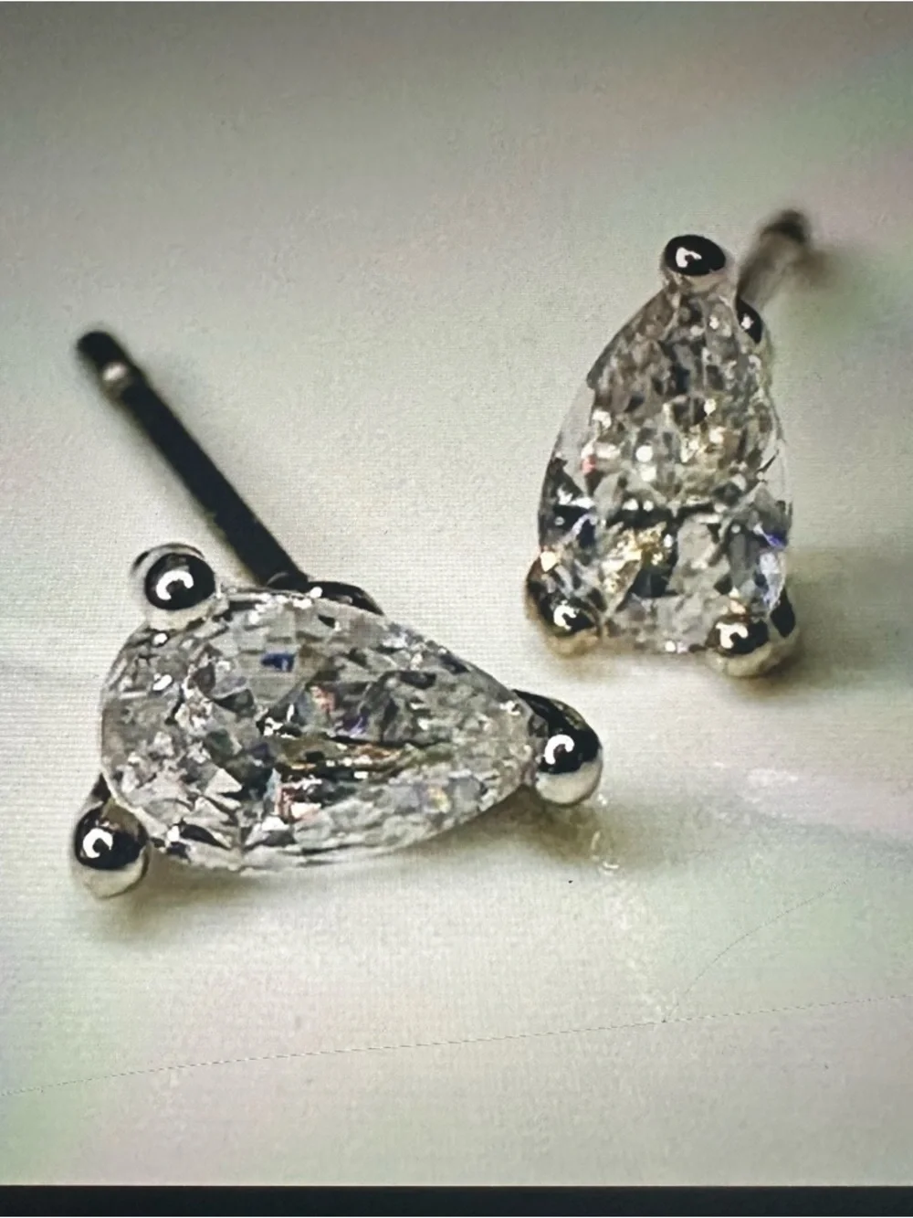 Sparkling Pear Cut Stud Earrings – Cubic Zirconia | Dainty Minimal